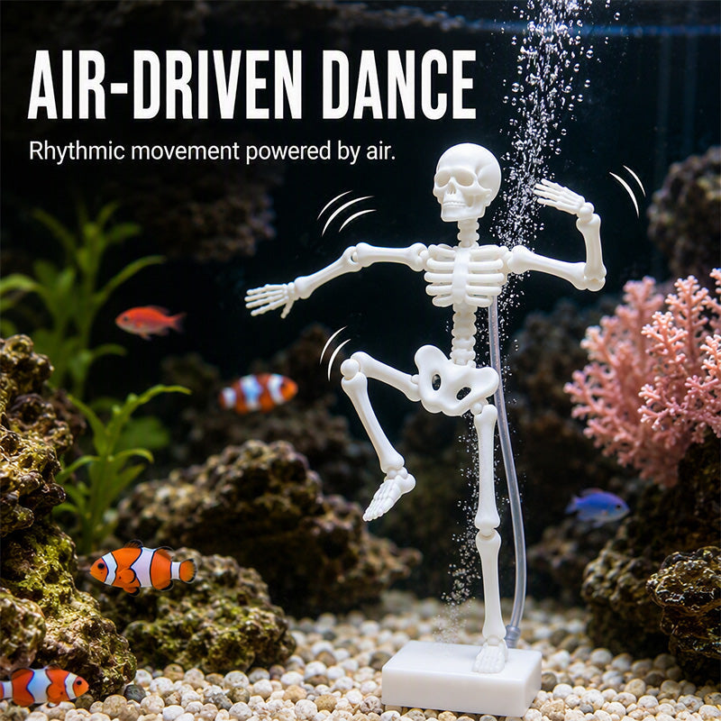 ⏳🔥NUR FÜR BEGRENZTE ZEIT: 50 % RABATT! ⏰💧Tanzendes Skelett-Aquarium-Sprudler💀