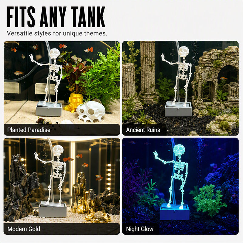 ⏳🔥NUR FÜR BEGRENZTE ZEIT: 50 % RABATT! ⏰💧Tanzendes Skelett-Aquarium-Sprudler💀