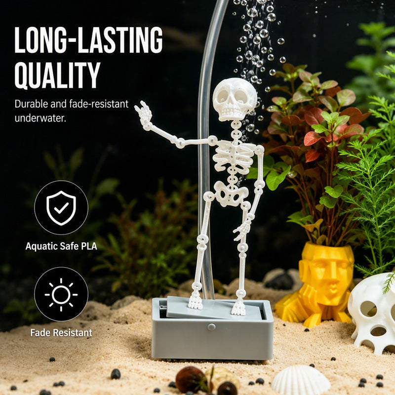 ⏳🔥NUR FÜR BEGRENZTE ZEIT: 50 % RABATT! ⏰💧Tanzendes Skelett-Aquarium-Sprudler💀