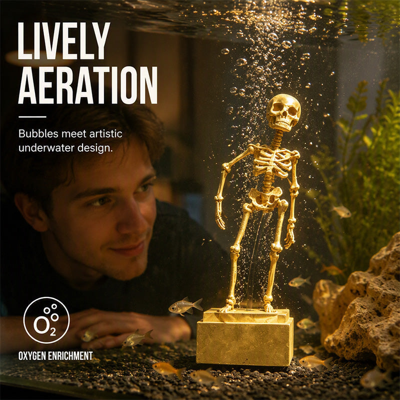 ⏳🔥NUR FÜR BEGRENZTE ZEIT: 50 % RABATT! ⏰💧Tanzendes Skelett-Aquarium-Sprudler💀