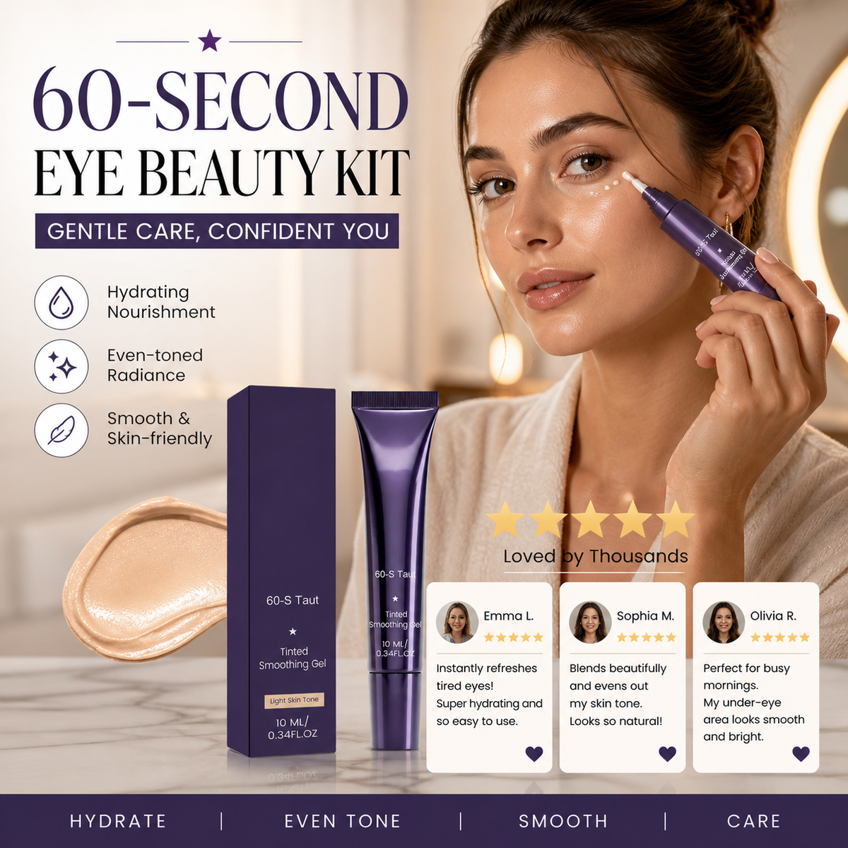 💰 Grosse Ersparnisse – 50 % RABATT🔥 60-Sekunden-Augen-Make-up-Set – Getöntes, straffendes Augengel gegen geschwollene Augen und Tränensäcke