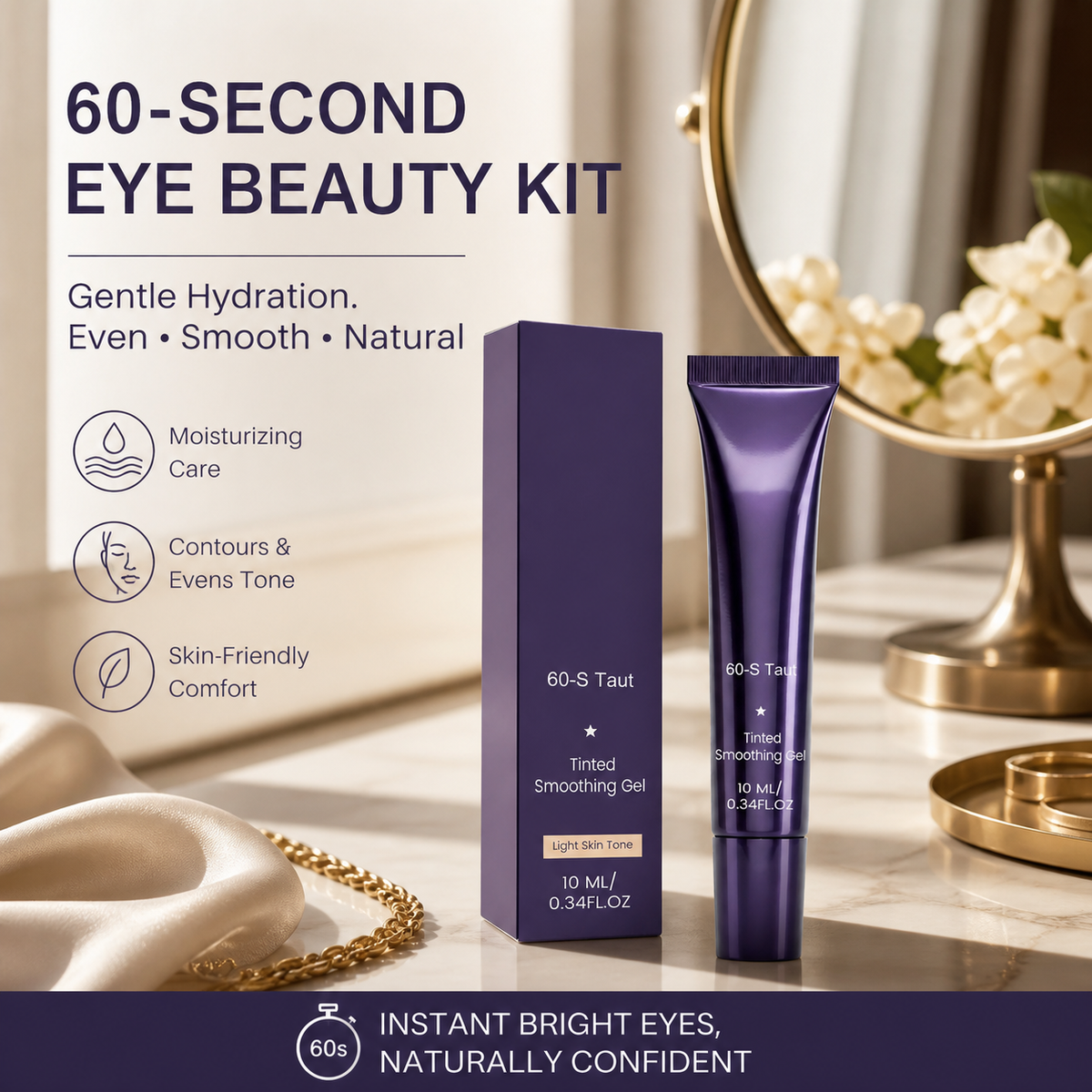 💰 Grosse Ersparnisse – 50 % RABATT🔥 60-Sekunden-Augen-Make-up-Set – Getöntes, straffendes Augengel gegen geschwollene Augen und Tränensäcke