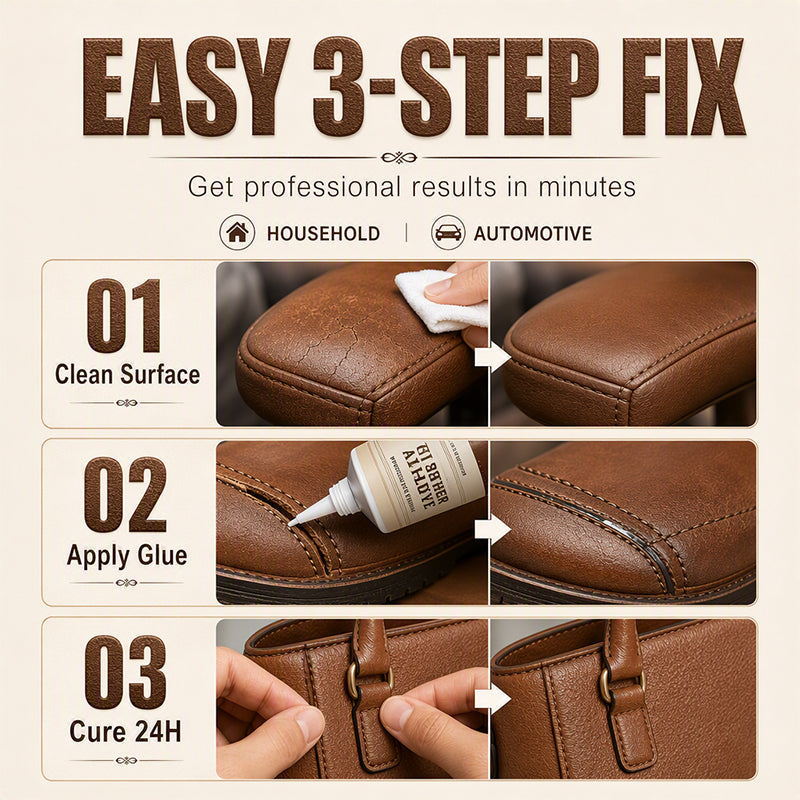 🔥 50% RABATT JETZT! 🧴 Schnell trocknender wasserdichter Lederkleber – professionelle Lederreparatur, permanente Verbindung & wasserdicht – perfekt für Sofas, Autositze und Luxus-Taschen ✨
