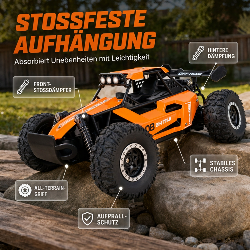 🚙Hochgeschwindigkeits-RC-Geländewagen, starke Leistung auch auf rauen Untergründen🌪️-Gcom