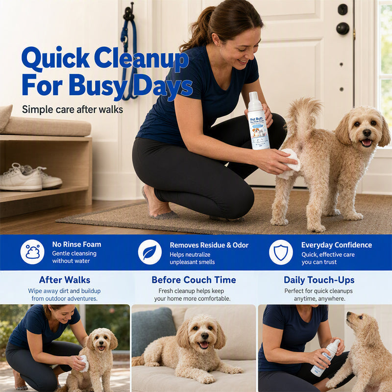 🔥 2+1 GRATIS!!🧼Trockenreinigungsschaum für den Po von Hunden und Katzen – kein Abspülen erforderlich