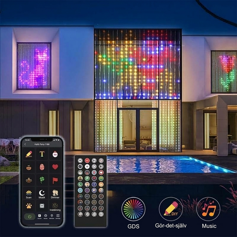 💡 50% RABATT NU! Vattentäta LED-gardinljusslingor – appstyrning, musiksynk & anpassad ljuskonst – perfekt för fest, trädgård och alla rum ✨