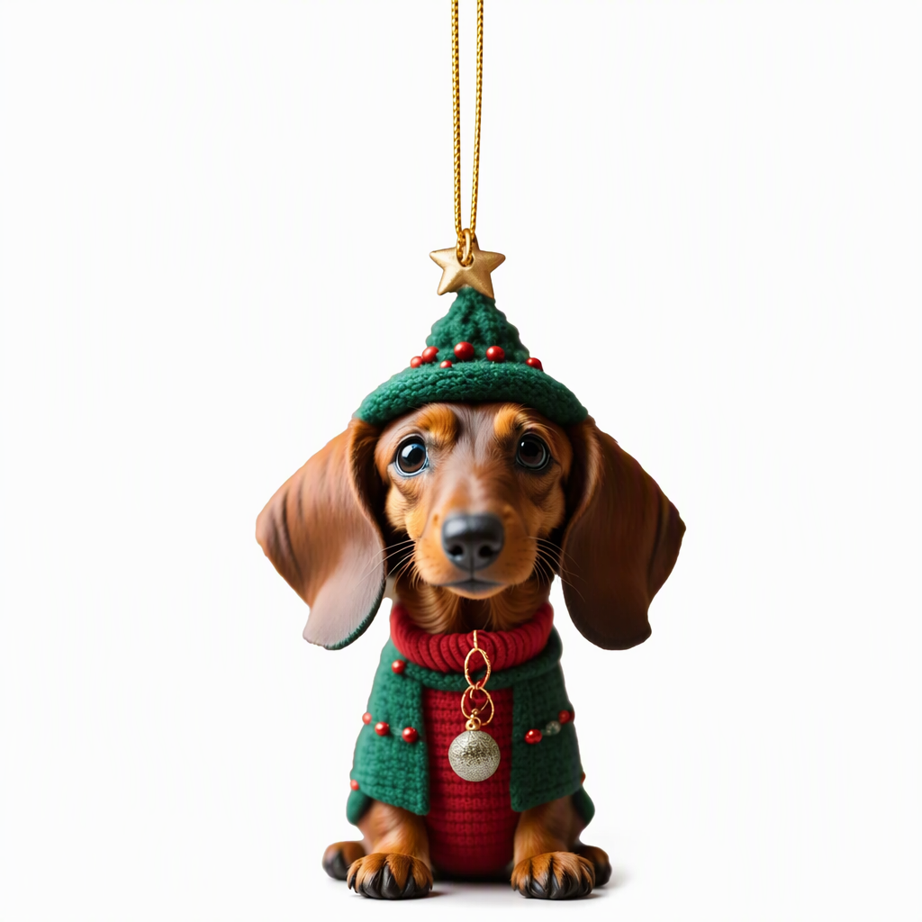 🎄【7 Stück】🐕 Christbaumschmuck in Welpenform