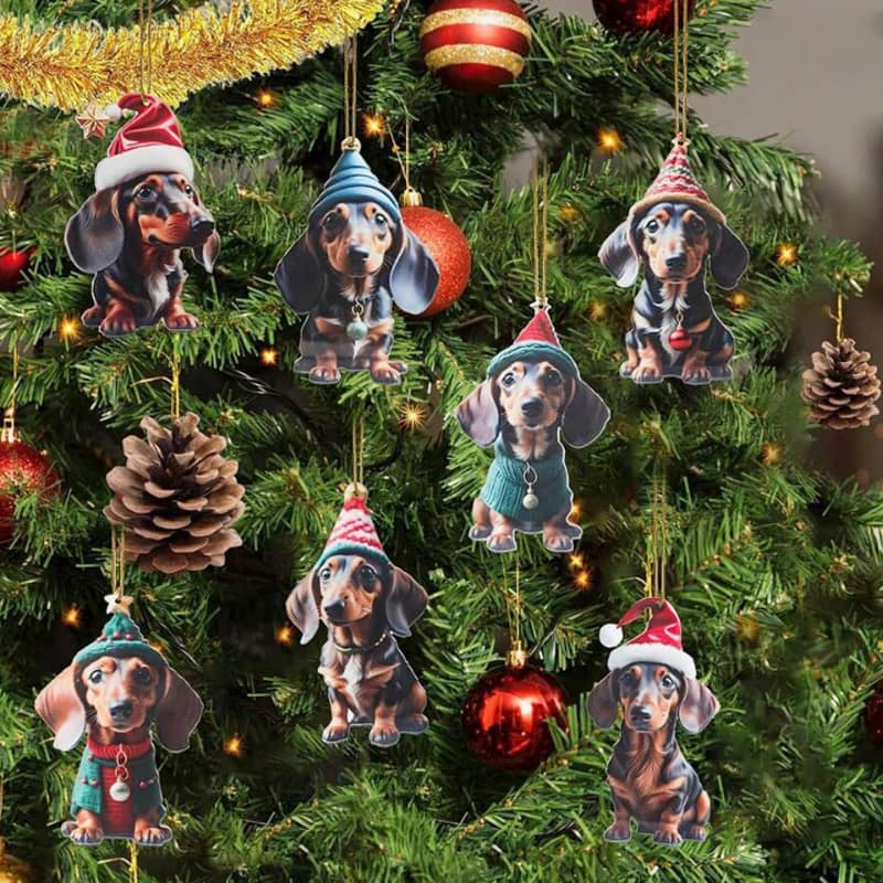 🎄【7 Stück】🐕 Christbaumschmuck in Welpenform