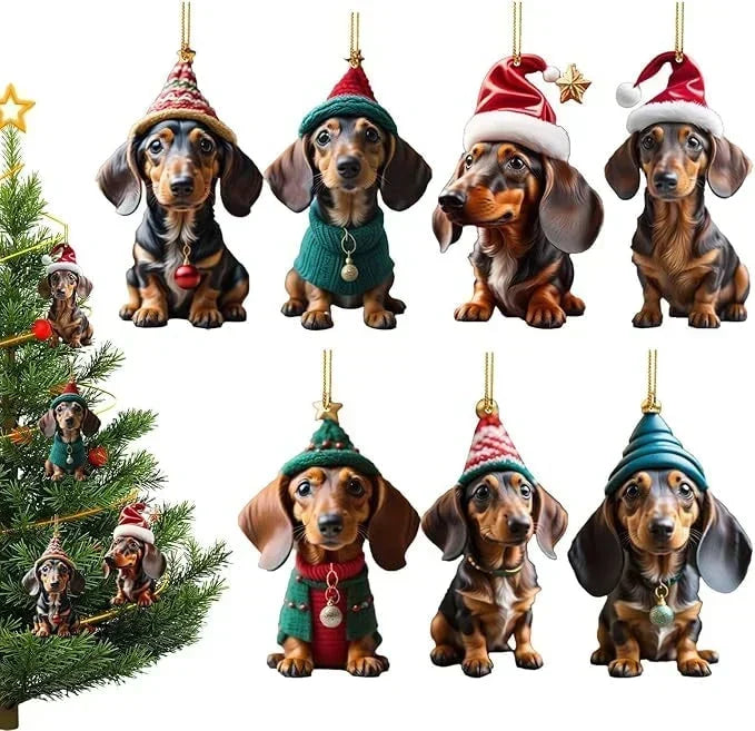 🎄【7 Stück】🐕 Christbaumschmuck in Welpenform