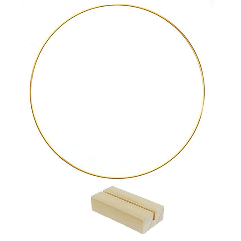 🌸 50% RABATT! ✨ Goldener Deko-Ring – Mit Holzständer & elegant ✨