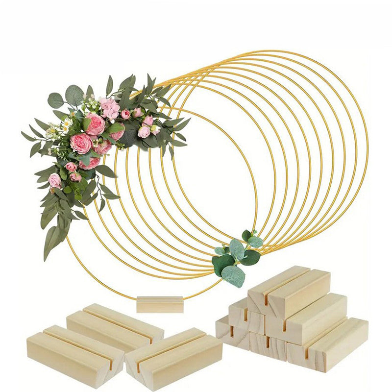 🌸 50% RABATT! ✨ Goldener Deko-Ring – Mit Holzständer & elegant ✨