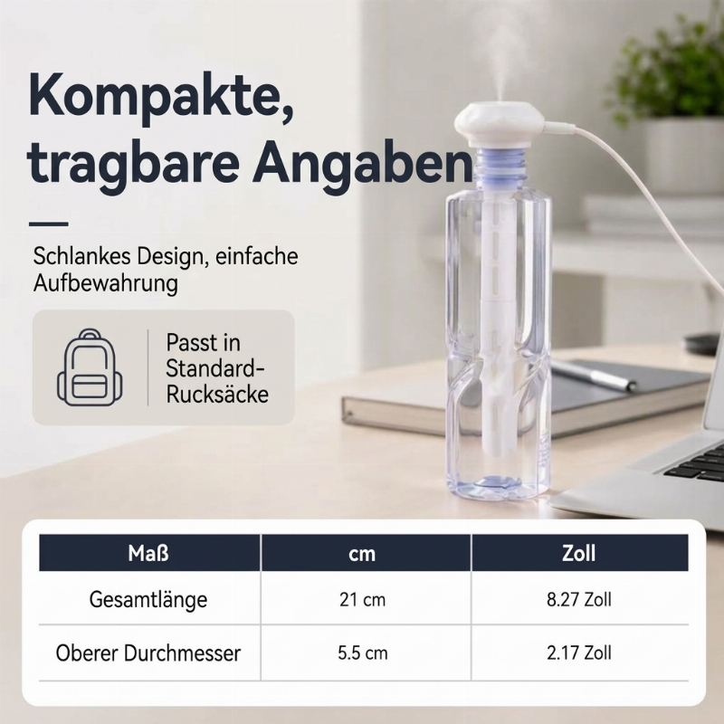 💨 Kompakter tragbarer USB-Luftbefeuchter