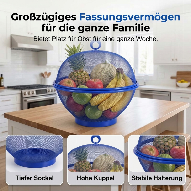 🧺 50% RABATT! 🍎 Obstkorb mit Deckel – Schützt & erhält die Frische ✨