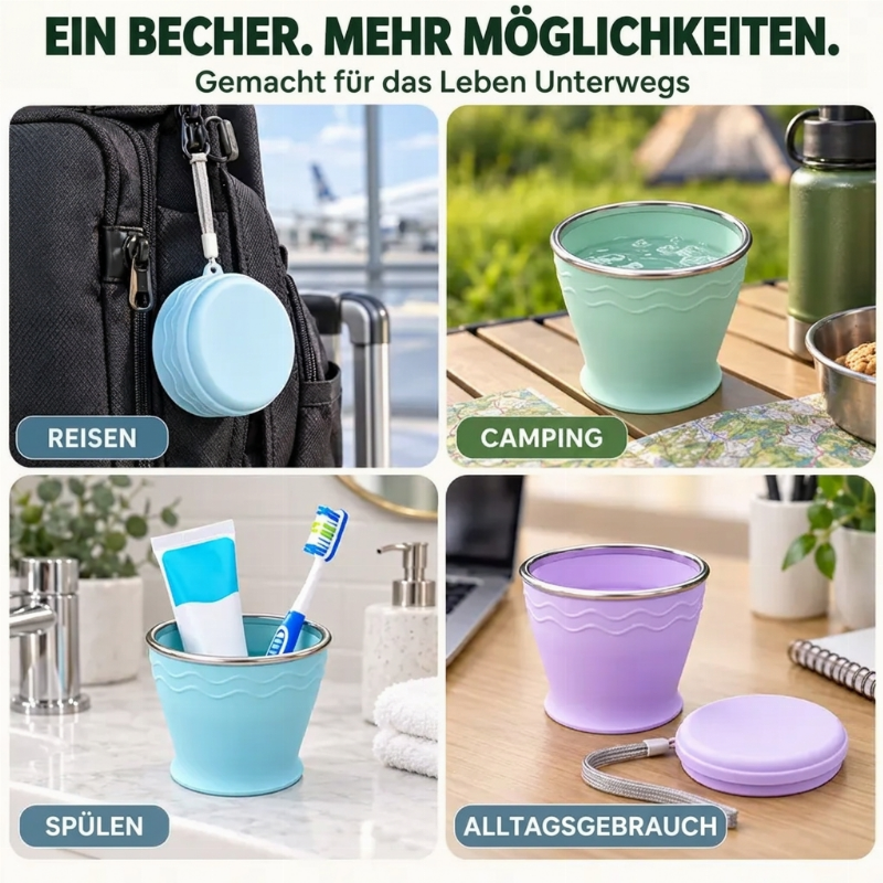 🥤 Zeitlich begrenzt: 50% Rabatt ✨ Faltbarer Reisebecher — kompakt, ultraleicht & einfach zu transportieren 🎒