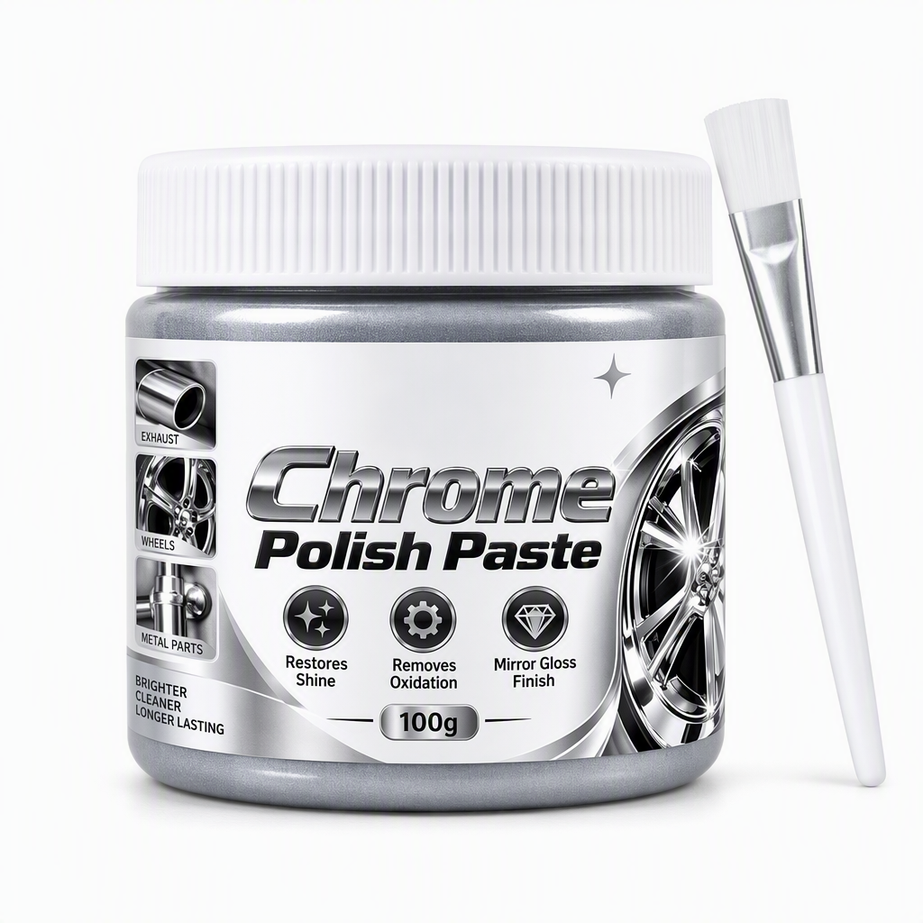 🚗 50 % Rabatt ! Metall- & Chrom-Polierpaste – Kein Rost, voller Spiegelglanz!  Inkl. Bürste, kratzfreie Formel, langanhaltender Schutz