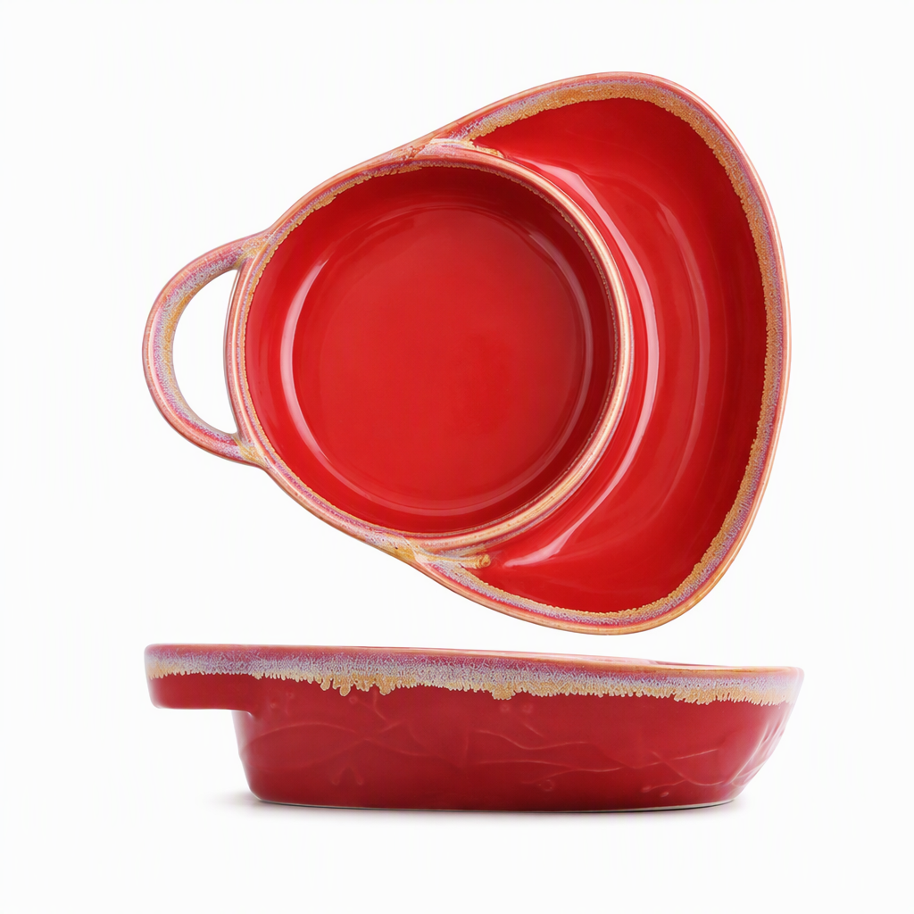 🍽️Retro Keramik-Auflaufform mit Einzelgriff – Schadstofffrei backen & sicher servieren