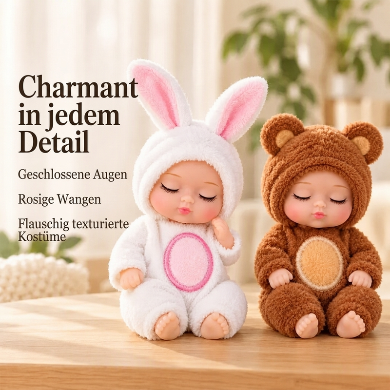 🎁 JETZT 50% RABATT! Mini Reborn-Puppen Set – lebensechte, realistische Winz-Puppen mit niedlichen Tier-Bademantel-Outfits, perfekte Geschenkbox für Kinder