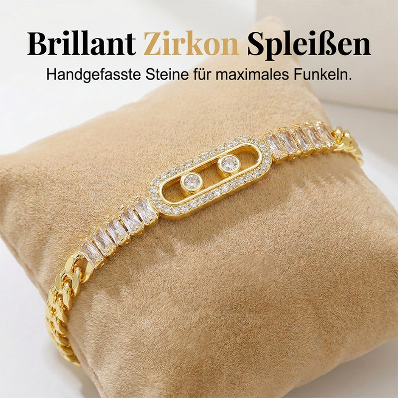 ⏳Begrenzte Zeit 50% Rabatt💥 Damen Armband mit goldfarbener Zirkonia-Kette