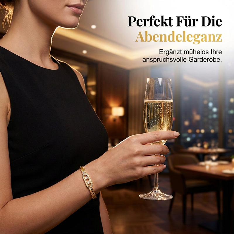 ⏳Begrenzte Zeit 50% Rabatt💥 Damen Armband mit goldfarbener Zirkonia-Kette