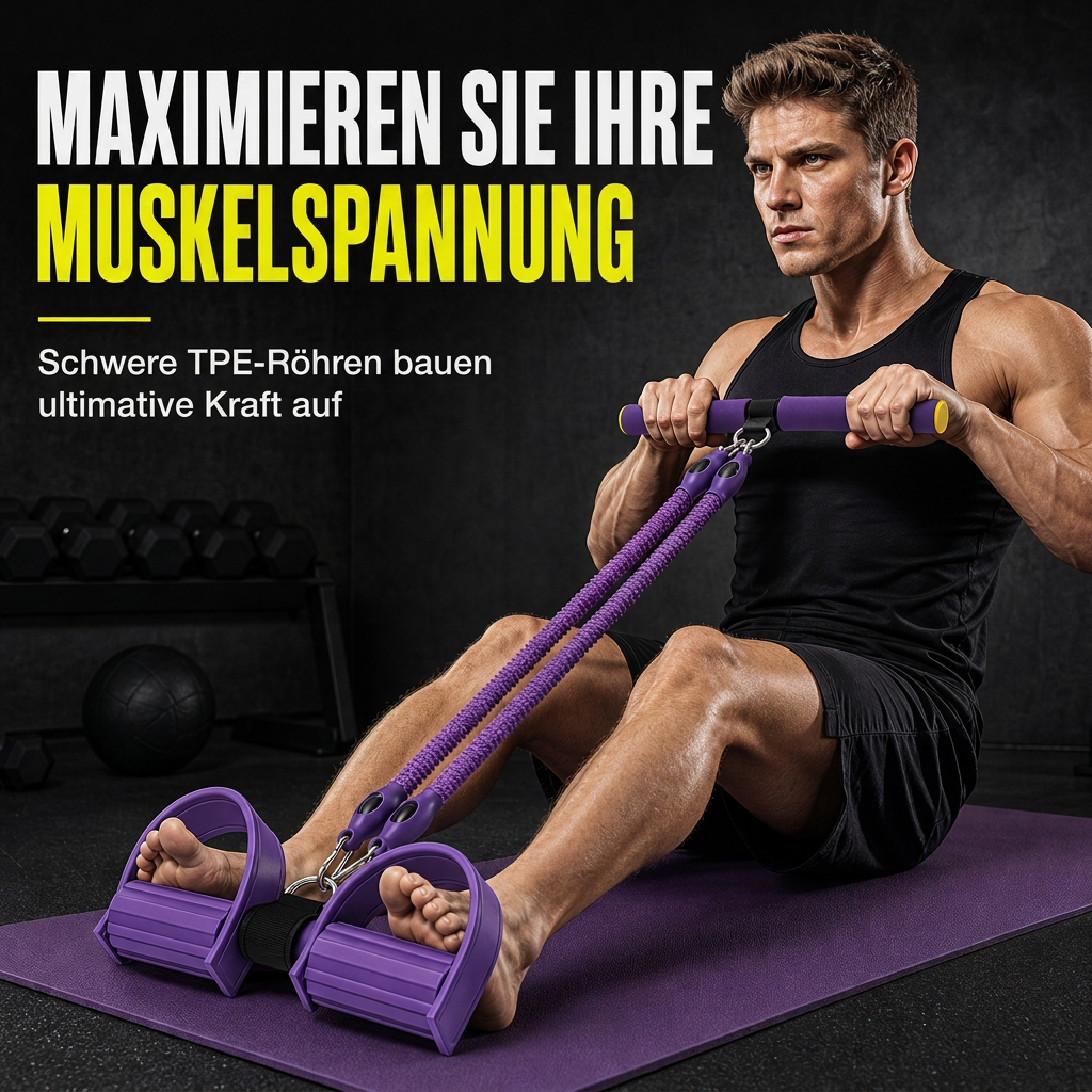 📢📢 50 % RABATT ⏰ Multifunktionales Widerstandsband mit Fußpedal, elastische Zugschnur