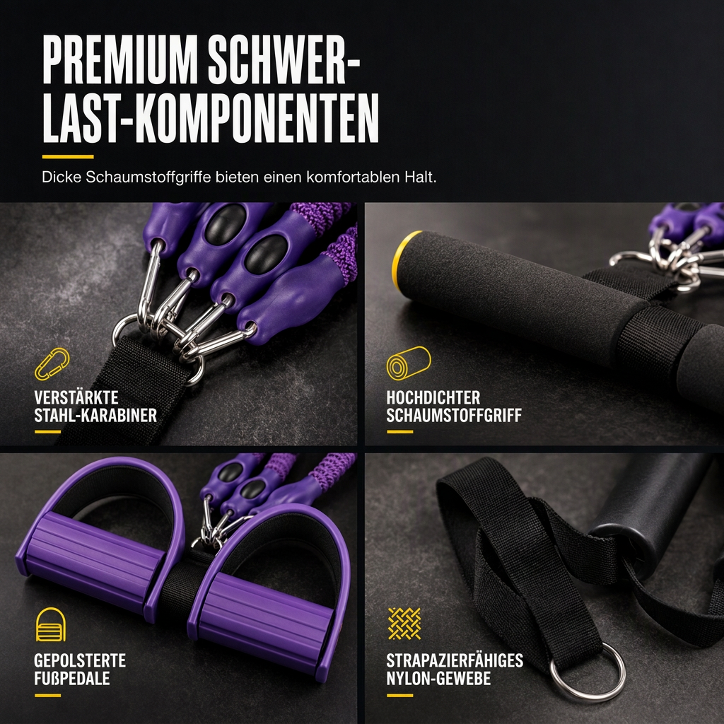 📢📢 50 % RABATT ⏰ Multifunktionales Widerstandsband mit Fußpedal, elastische Zugschnur