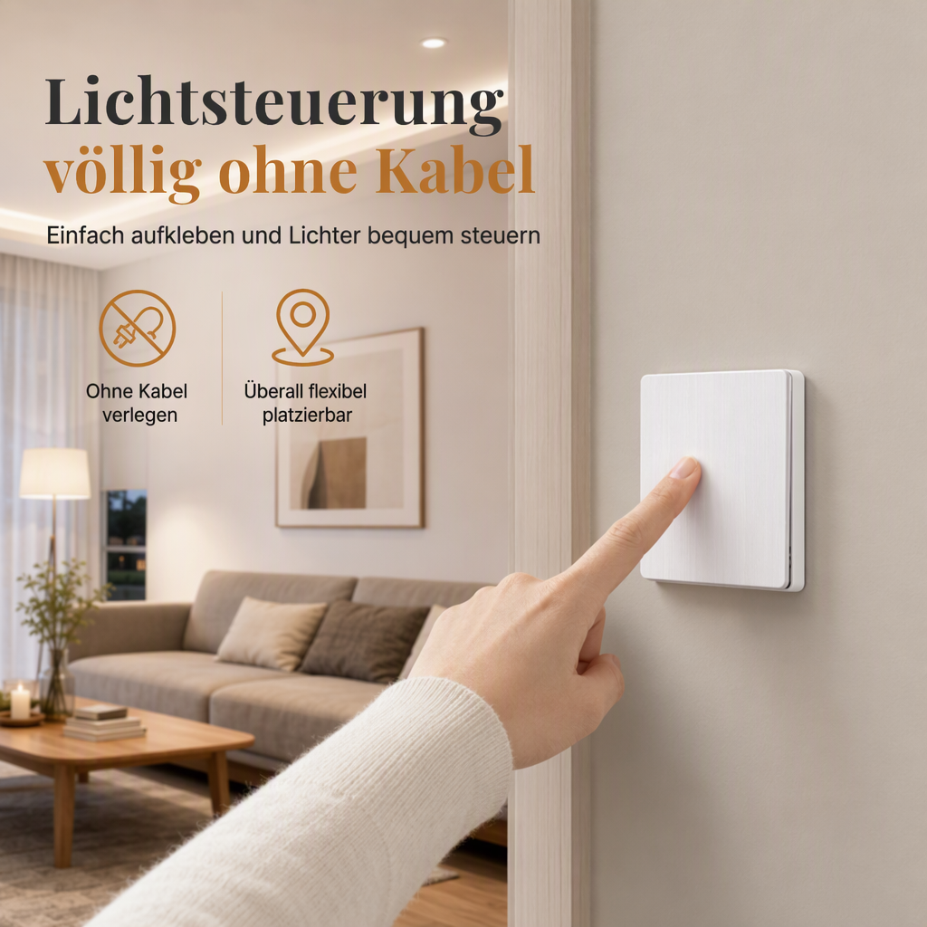 ⏳Zeitlich begrenztes Angebot⏳ 💡 Drahtloser Wandschalter mit Empfänger