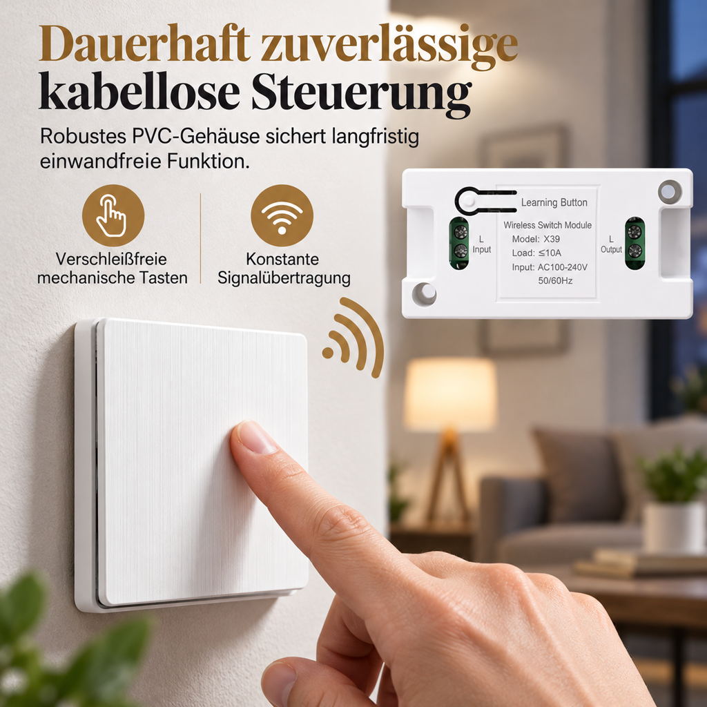 ⏳Zeitlich begrenztes Angebot⏳ 💡 Drahtloser Wandschalter mit Empfänger