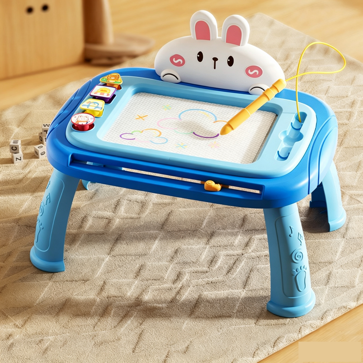 📢📢 50% RABATT🎨 Magnetisches Zeichenbrett für Kinder – bunter, abwischbarer Zeichenblock mit Stift und 4 Stempeln
