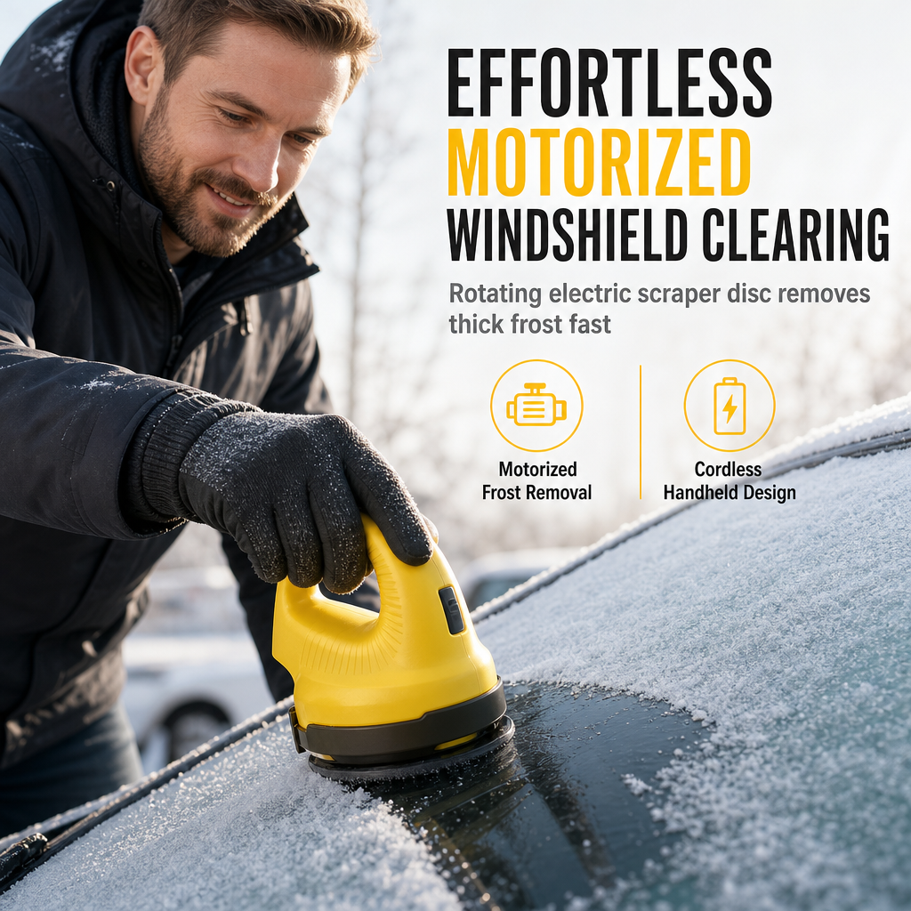 Schneeschaber und Enteisungswerkzeug für die Windschutzscheibe von Elektroautos zur Schneebeseitigung im Winter