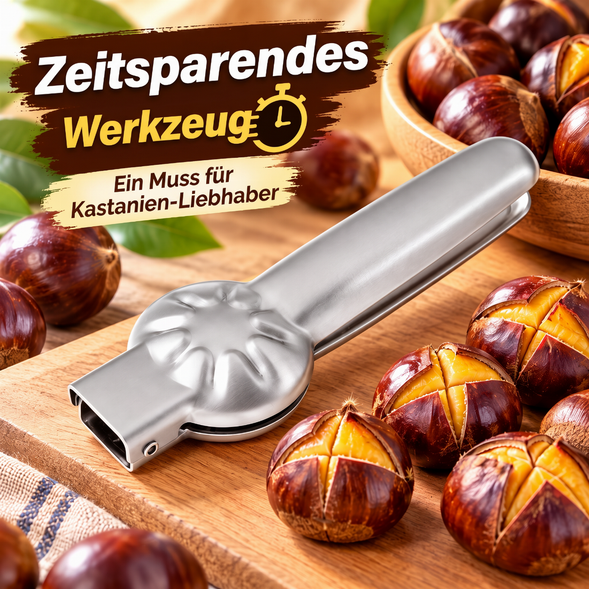 Edelstahl Kastanienöffner