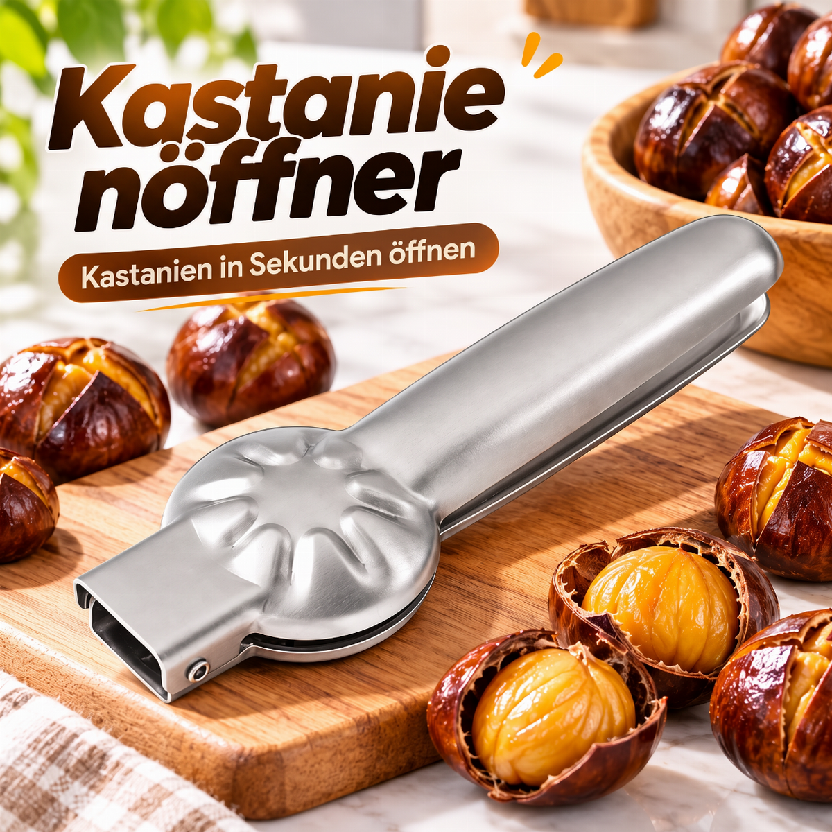Edelstahl Kastanienöffner