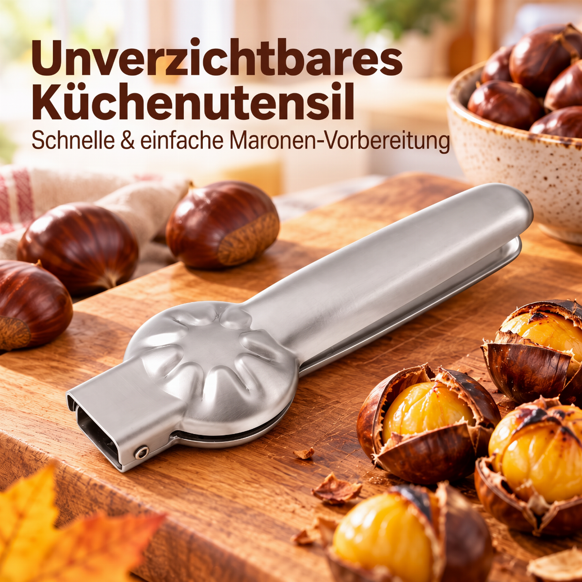 Edelstahl Kastanienöffner