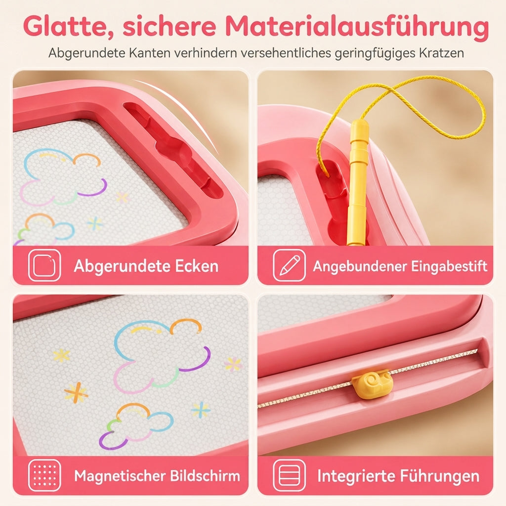 📢📢 50% RABATT🎨 Magnetisches Zeichenbrett für Kinder – bunter, abwischbarer Zeichenblock mit Stift und 4 Stempeln