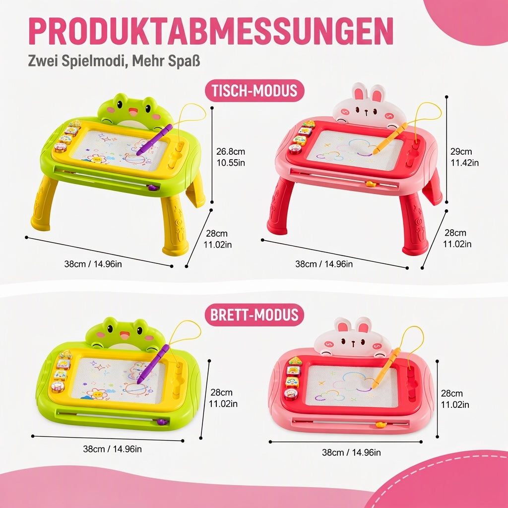 📢📢 50% RABATT🎨 Magnetisches Zeichenbrett für Kinder – bunter, abwischbarer Zeichenblock mit Stift und 4 Stempeln