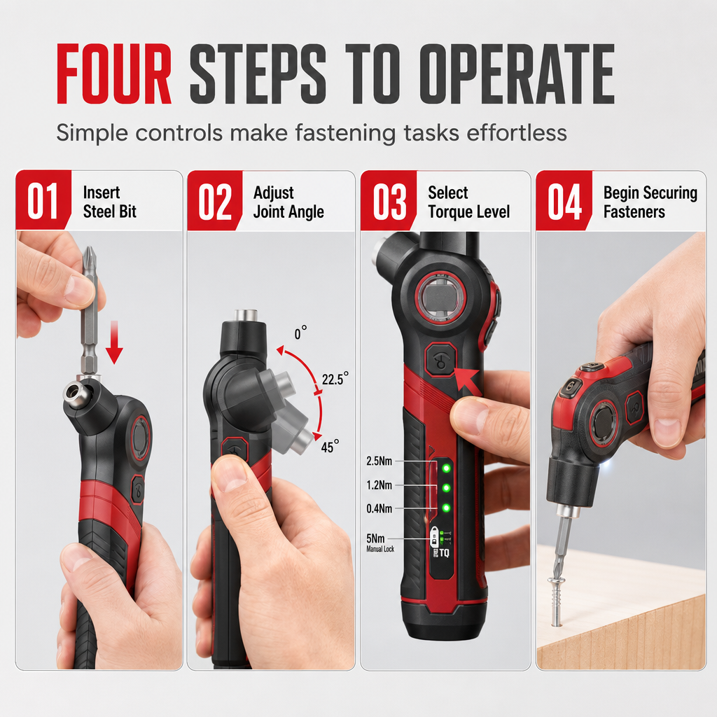 Rechargeable Mini Electric Screwdriver Set with Adjustable Angle Cordless Lithium Battery Power Screwdriver for Home Use 5619