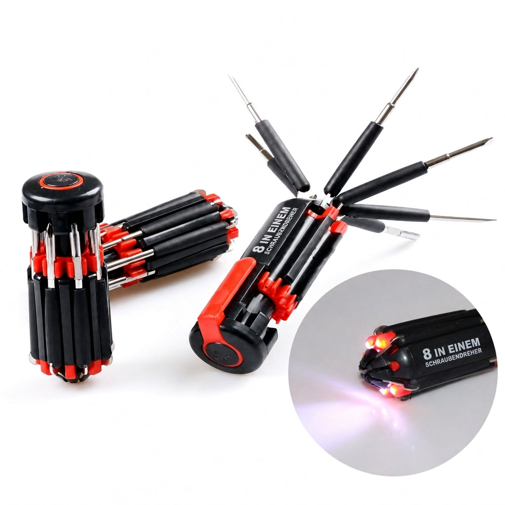 🔧 50% RABATT! 💡 Multifunktionaler Schraubendreher-Satz – Mit LED-Licht & vielseitig ✨