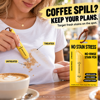 🥳2026 HEISSER VERKAUF🥳💞50.000 VERKAUFT! 🖊️✨ 50% RABATT! Tragbarer Fleckenentferner-Stift mit doppeltem Kopf – Rollerball und Silikonbürste, entfernt Make-up, Fett, Kaffee- und Weinflecken. Wasserlos, schnell trocknend und reisefertig! 🛡️✅