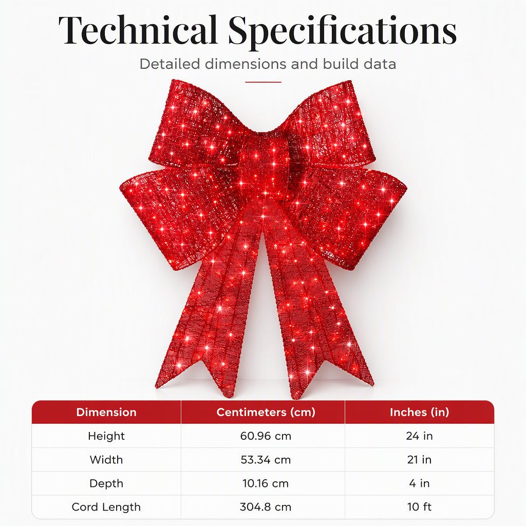 🎄50% RABATT! 🎀 Große LED-Weihnachtsschleife – wetterfest & für Weihnachtsbaum, Fenster, Tür & Garten