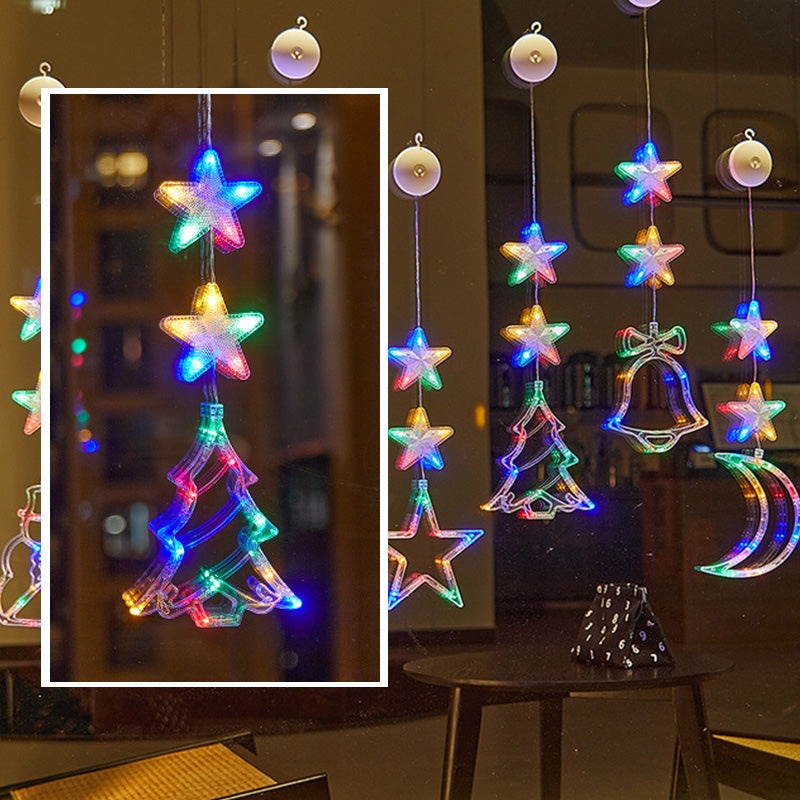 🎄❄️ DIY-Weihnachts-Schneeflocken-LED-Lichter mit Saugnäpfen ✨ | Batteriebetrieben, warmes Licht und mehrfarbig, Fensterlichter mit Saugnäpfen, Weihnachtsdekoration für Zuhause und Partys