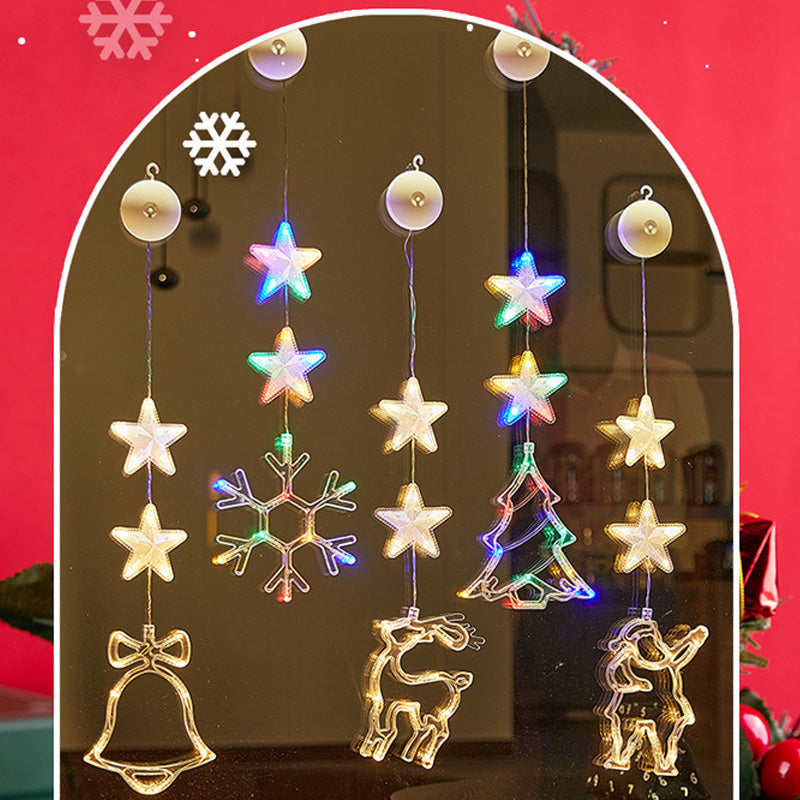 🎄❄️ DIY-Weihnachts-Schneeflocken-LED-Lichter mit Saugnäpfen ✨ | Batteriebetrieben, warmes Licht und mehrfarbig, Fensterlichter mit Saugnäpfen, Weihnachtsdekoration für Zuhause und Partys