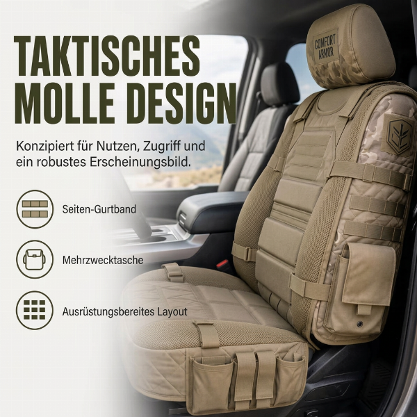 💥 Nur für kurze Zeit – 50% RABATT 🚙 Langlebiger taktischer Sitzbezug für Lastwagen ✨ Stauraum, Schutz und ganztägiger Komfort