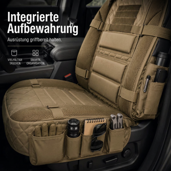 💥 Nur für kurze Zeit – 50% RABATT 🚙 Langlebiger taktischer Sitzbezug für Lastwagen ✨ Stauraum, Schutz und ganztägiger Komfort