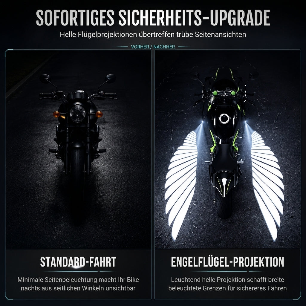 🎉 50% RABATT! 🏍️ Zweirad-LED-Engelflügel-Bodenprojektionslichter – auffälliger Flügelschein für nächtliche Fahrten ✨