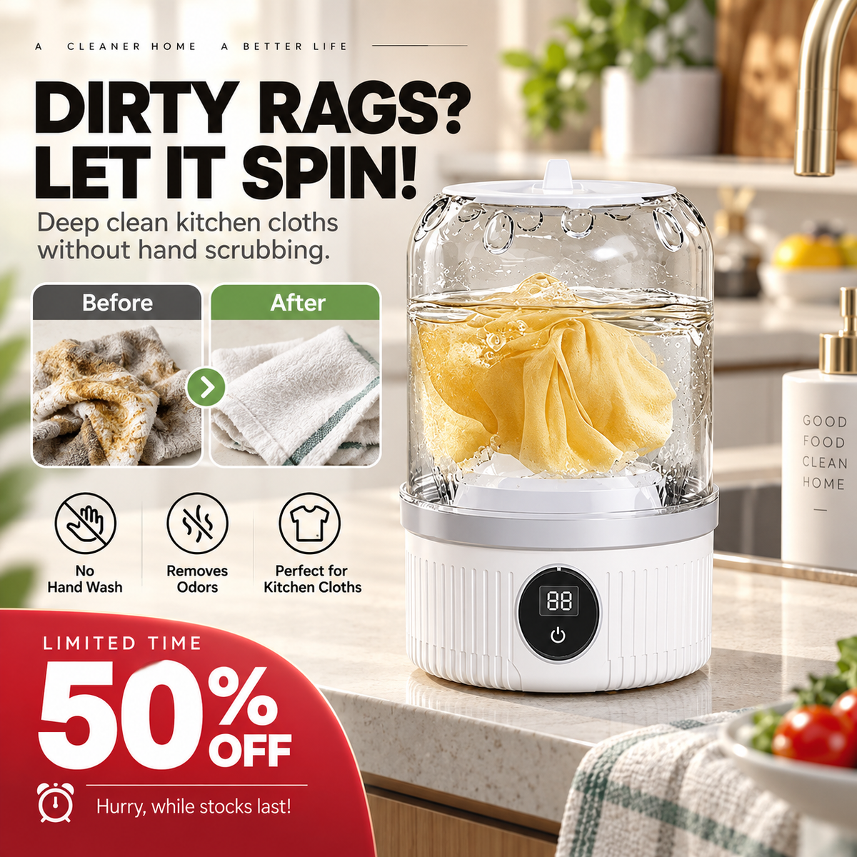 Zeitlich begrenztes Sonderangebot: 55 % Rabatt🎁Halten Sie Ihre Hände frei🥰Kabellose Mini-Waschmaschine mit Ladefunktion