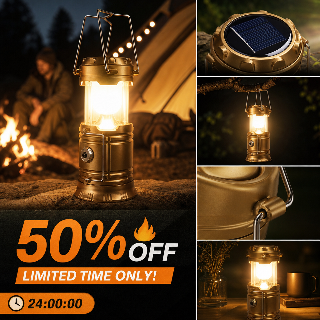 👍🔥46.000+ verkauft!⚡💡Wiederaufladbare LED-Solar-Laterne – Zusammenklappbar, magnetisch & perfekt als Notlicht bei Stromausfall