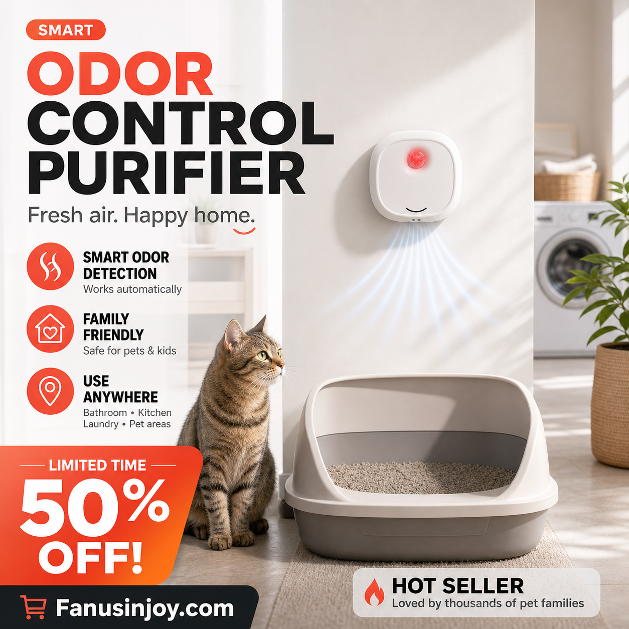 🔥Nur für kurze Zeit 50 % Rabatt! 🌬️Verabschieden Sie sich damit von unangenehmen Gerüchen! Smart Quiet Geruchsentferner für Haustiere