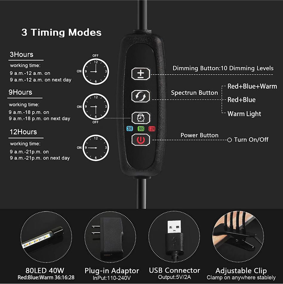 Bauen Sie Ihr eigenes frisches Gemüse an, Fantastische Pflanzenlampe für drinnen!