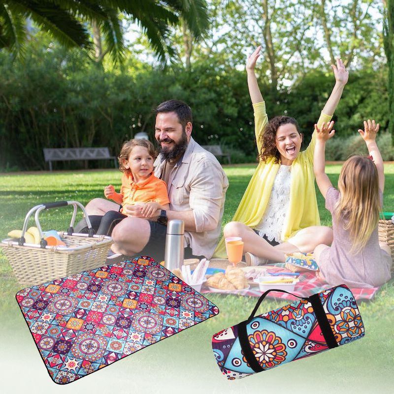 Feuchtigkeitsbeständige Picknickdecke mit Vintage-Stoffdruck für den Außenbereich