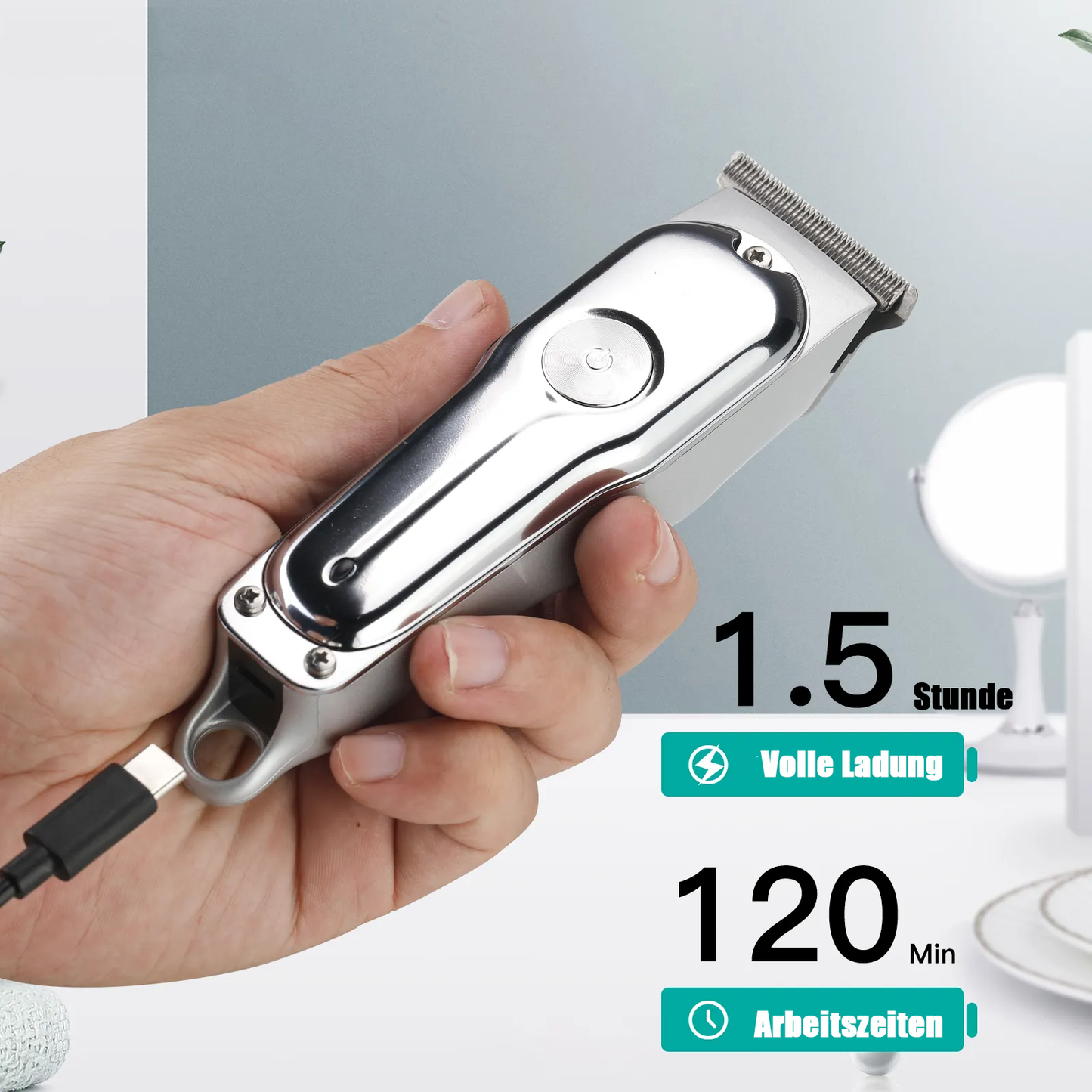 Elektrische Haarschneidemaschine aus Metall